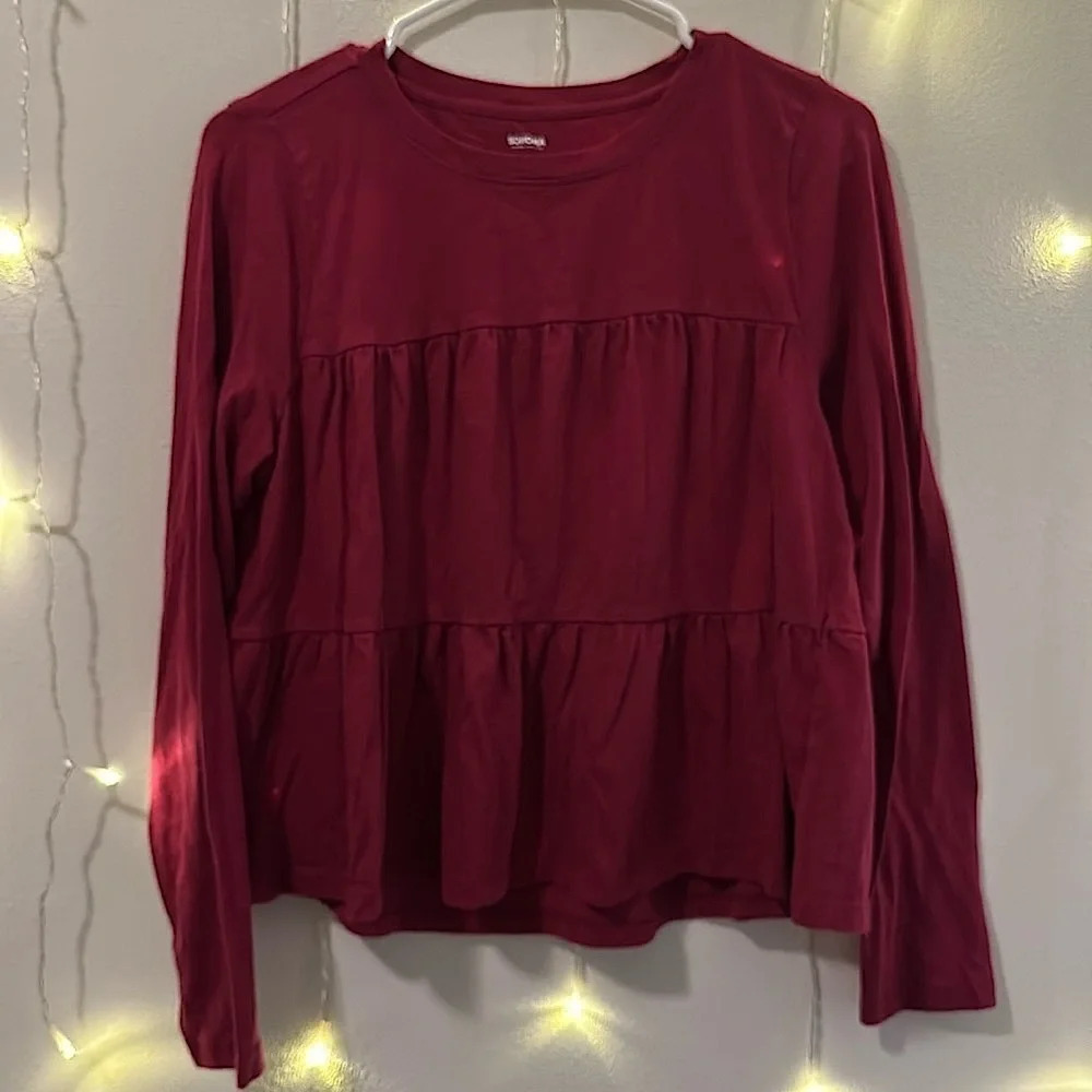 Sonoma Tiered Long Sleeve Peplum Shirt​​​​